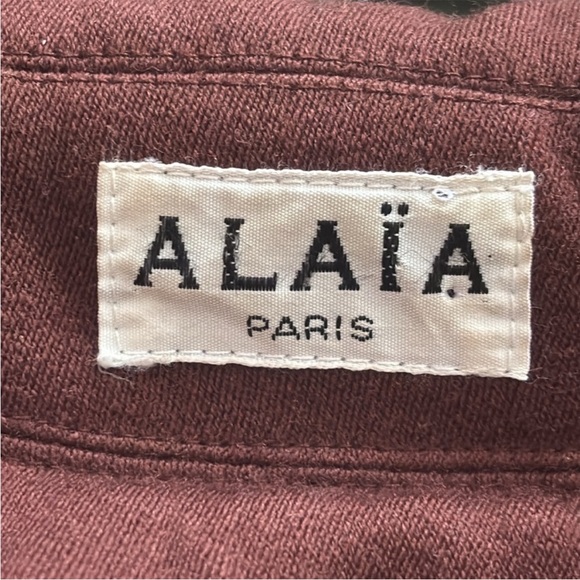 Azzedine Alaïa 1987 Rare Vintage Oversized Belted Wool Coat Brown/Purple - Picture 10 of 13